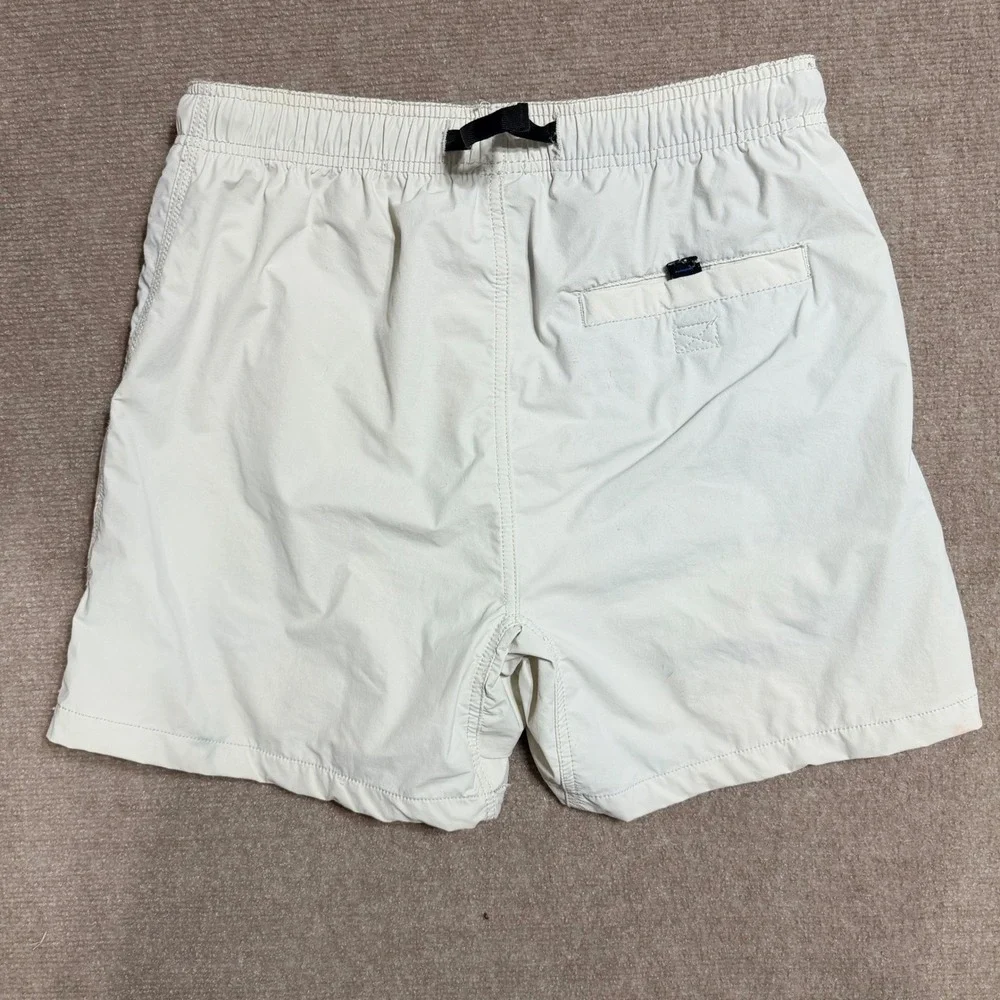 Without Walls Mens Nylon Hiking Shorts Cream Off White Belted Cargo Pockets Sz M